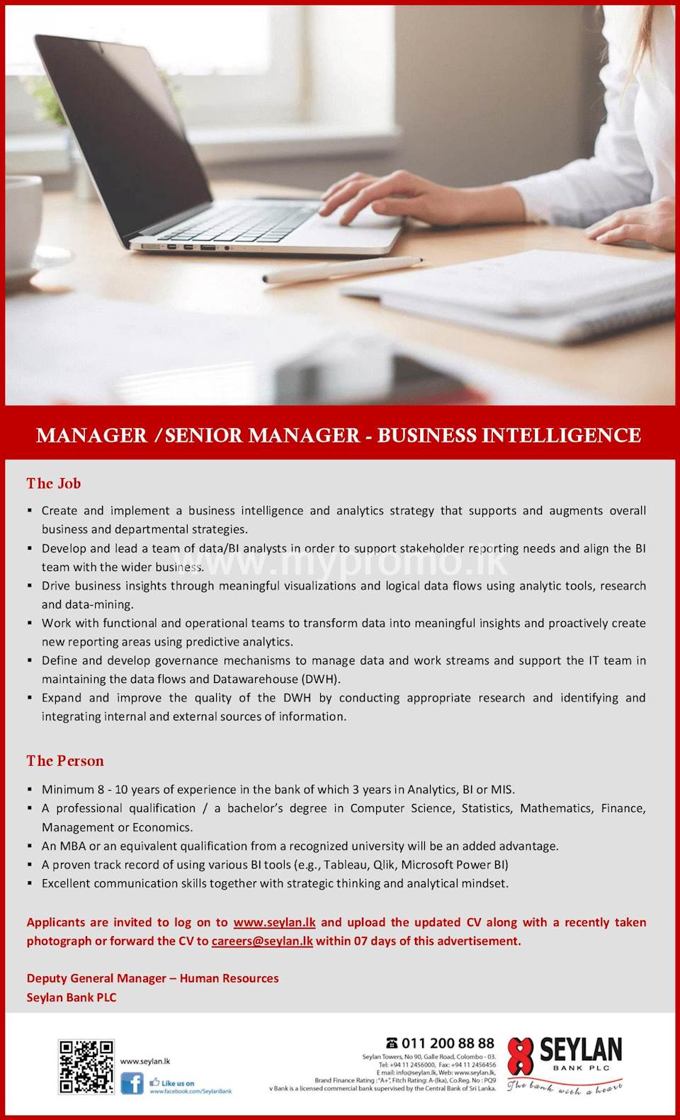 MANAGER /SENIOR MANAGER - BUSINESS INTELLIGENCE