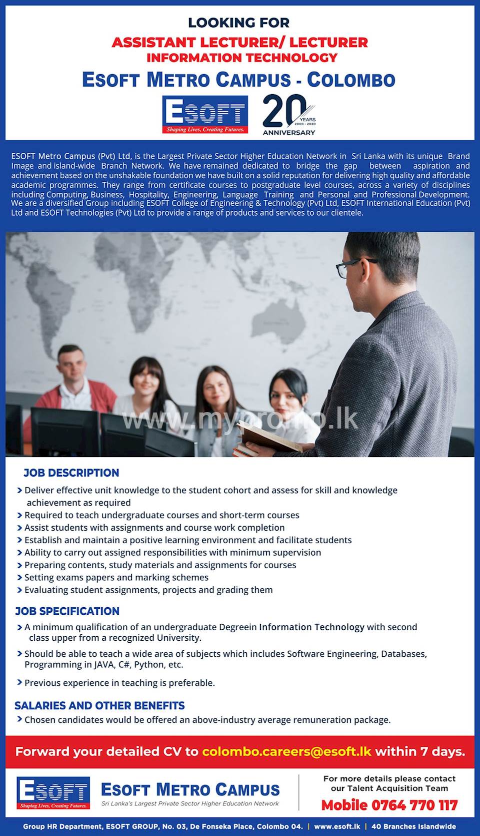 Assistant Lecturer Lecturer Information Technology At Esoft Metro Campus Assistant Lecturer Lecturer Information Technology At Esoft Metro Campus