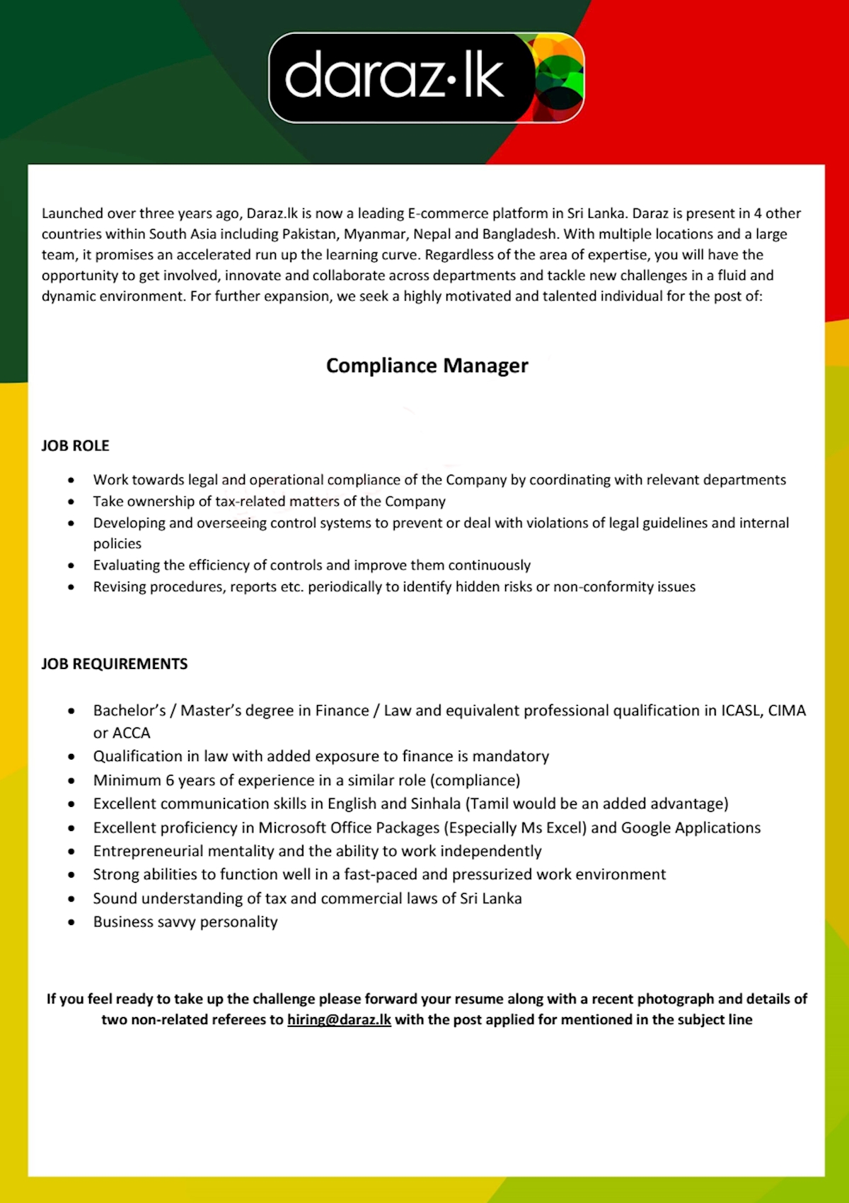 Retail compliance manager jobs