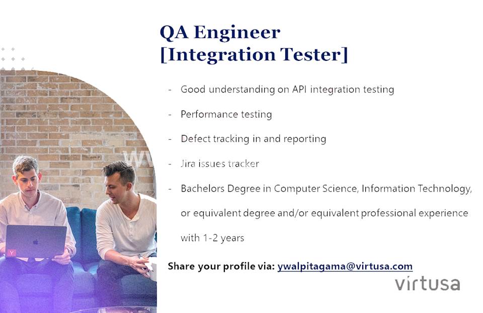 QA Engineer (Integration Tester) at Virtusa Sri Lanka