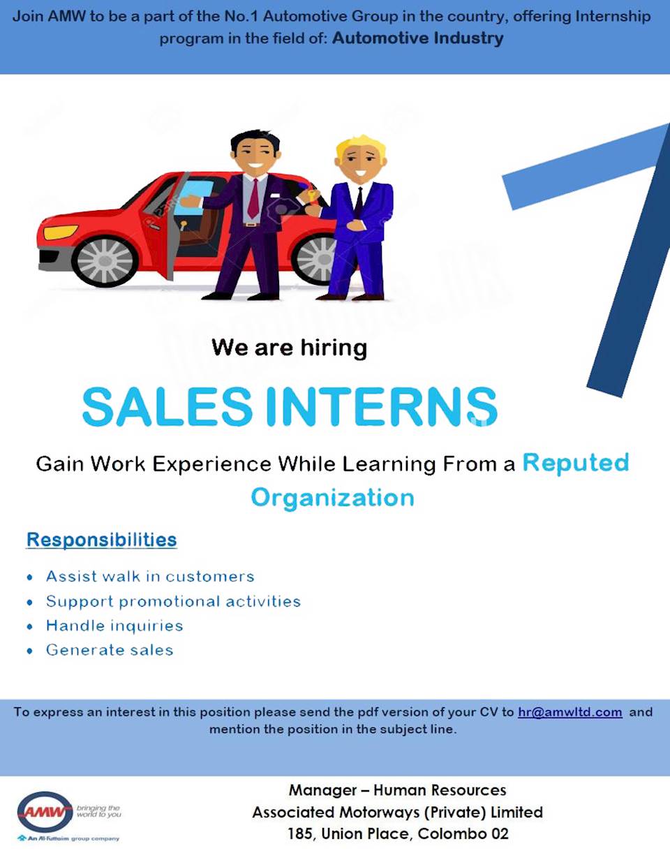 Sales Interns at Associated Motorways (Private) Limited