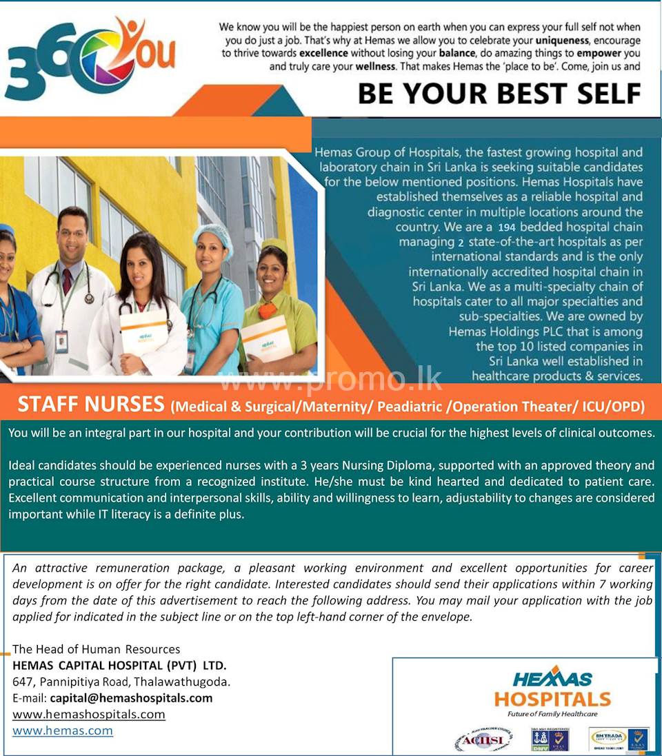 Staff Nurses at Hemas Holdings