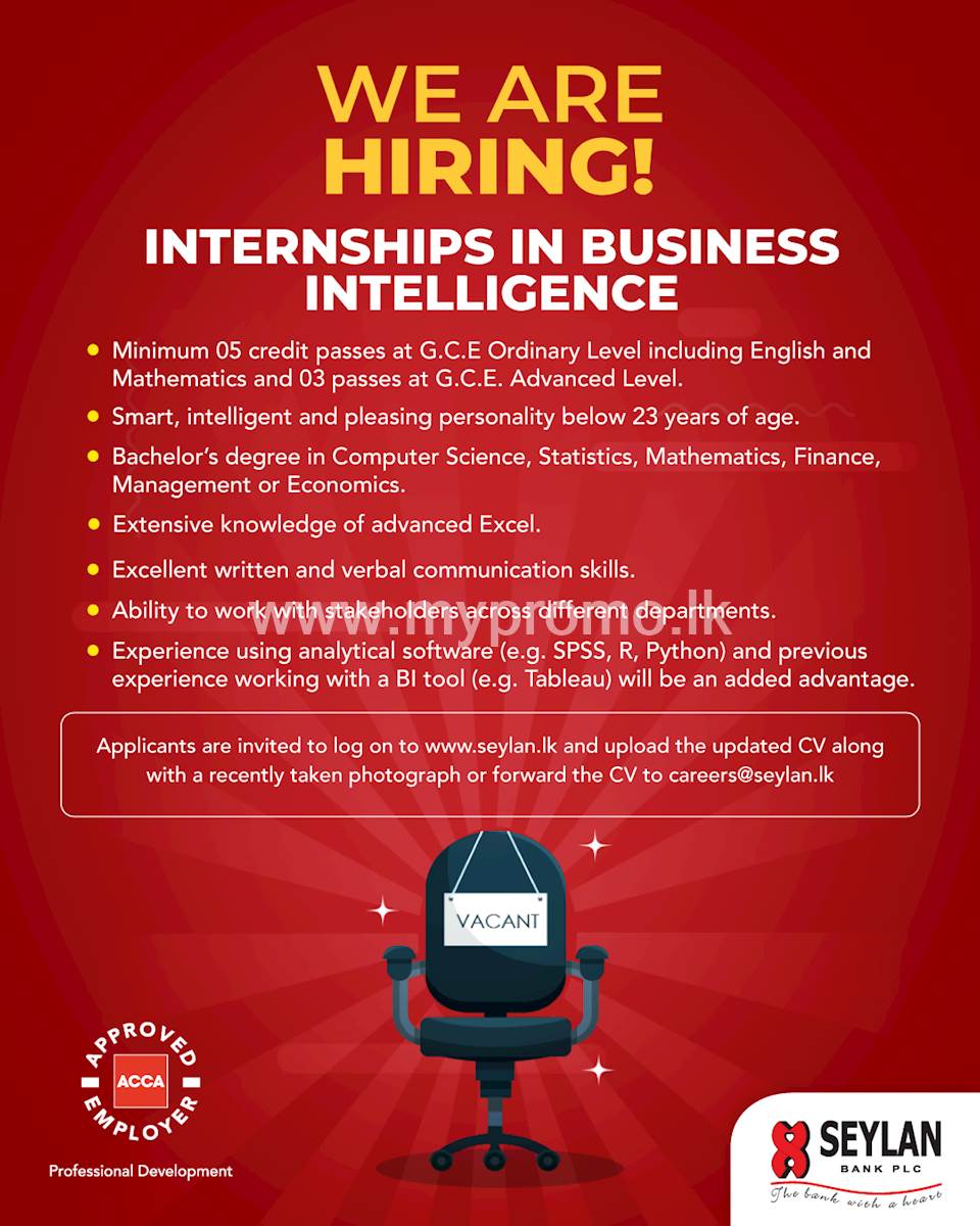 Internships in Business Intelligence at Seylan Bank