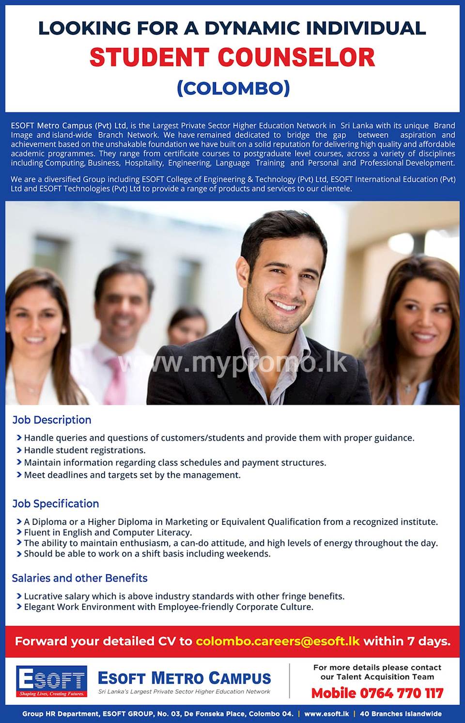 Student Counselor At Esoft Metro Campus