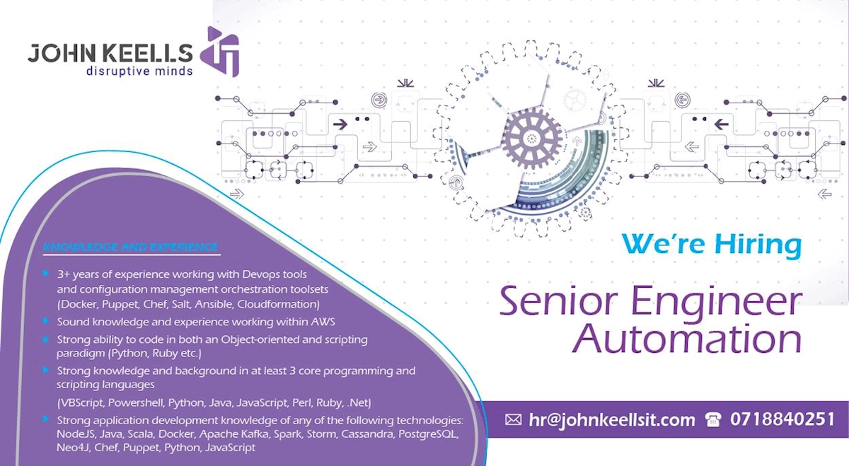 Senior Engineer Automation at John Keells Holdings