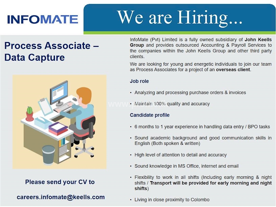 Process Associate Data Capture At Infomate