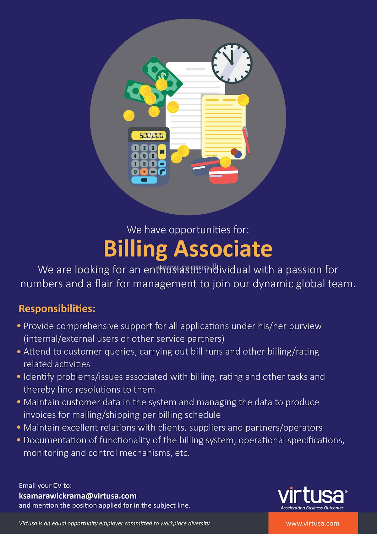 Billing Associate At Virtusa Sri Lanka