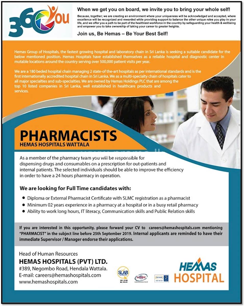 Pharmacists at Hemas Hospitals