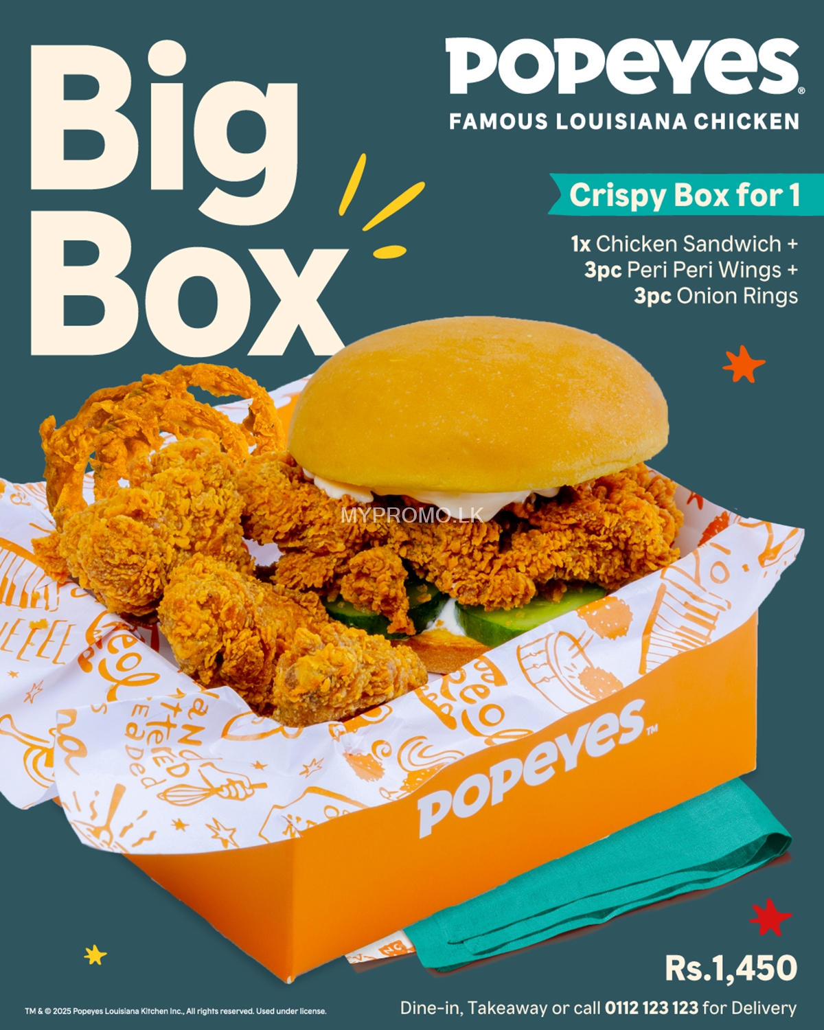 Crispy Box for 1 at Popeyes Sri Lanka