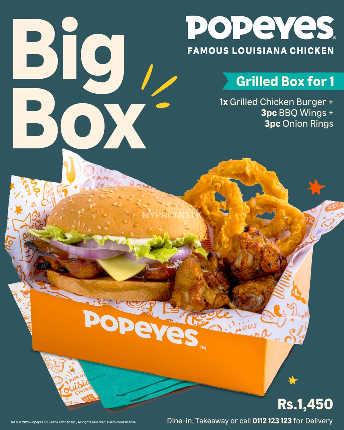 Grilled Box for 1 at Popeyes Sri Lanka