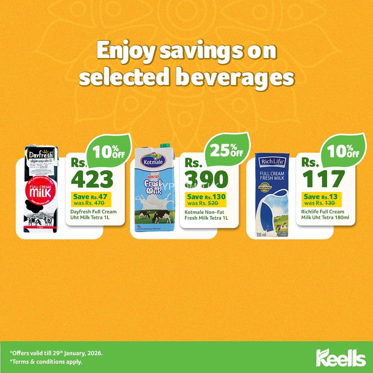 Enjoy savings on selected beverages at Keells