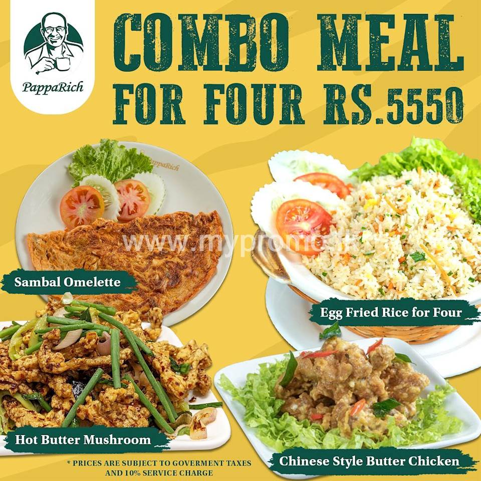 Enjoy Pappa’s COMBO MEAL DEAL for 04!!