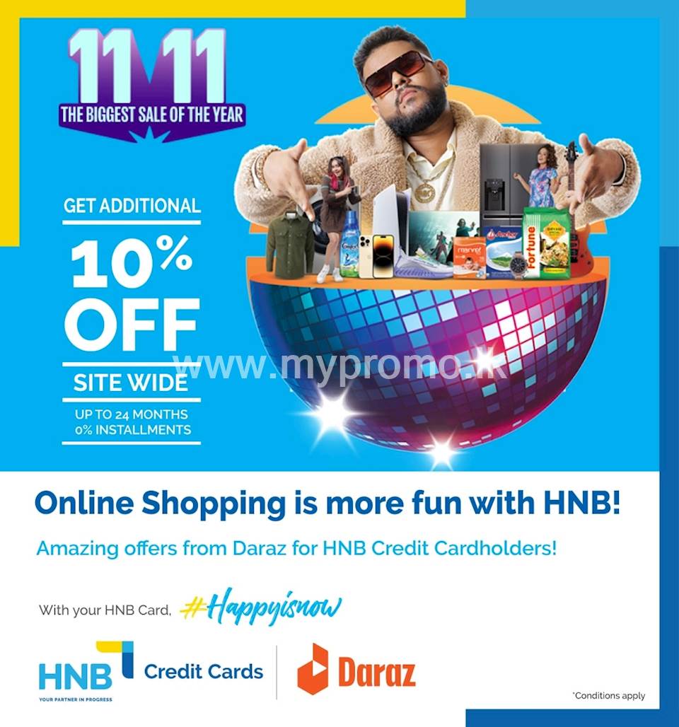 Grab the best offers at the Daraz 11.11 Sale with your HNB Credit Card!