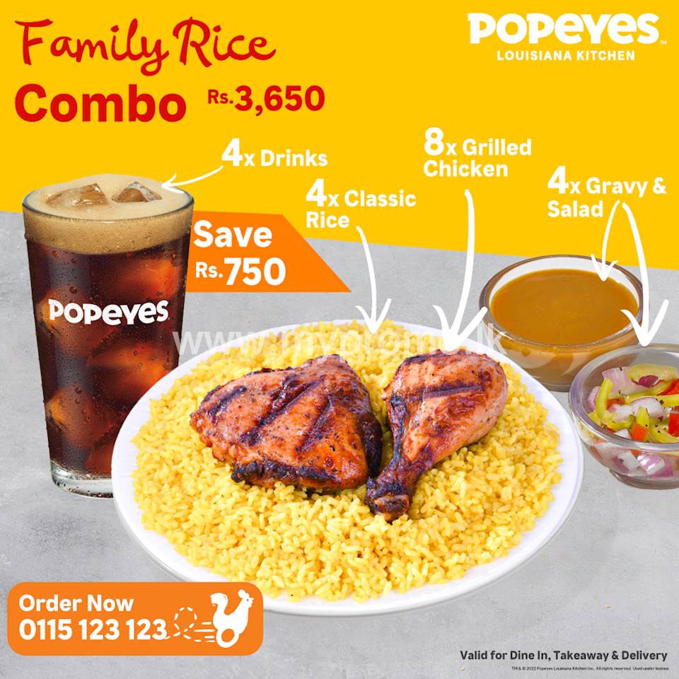 Family Rice Combo for Rs. 3650 at Popeyes