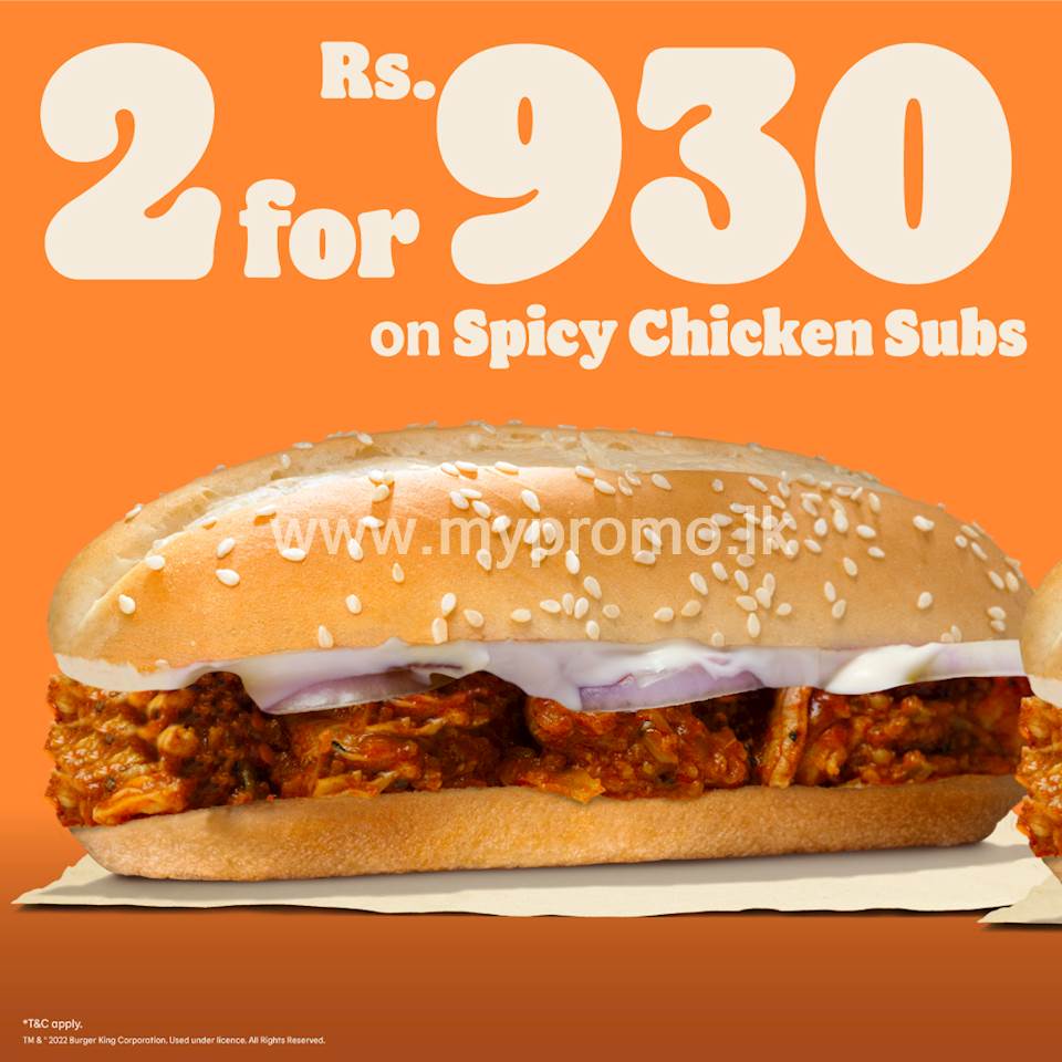 Burger King 2 for Rs.930 Offer! 