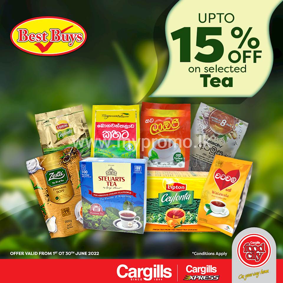 Get up to 15% off on selected Tea at Cargills Food City