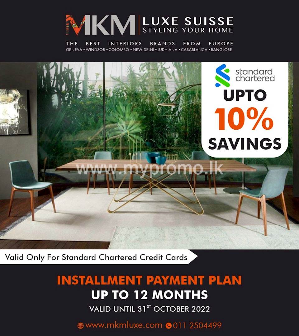 Enjoy up to 10 discount at MKM Luxe Suisse on home furniture with