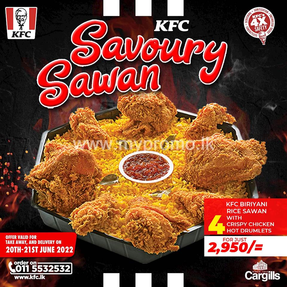 Enjoy a delicious Savoury Sawan for just Rs. Rs.2,950 at KFC
