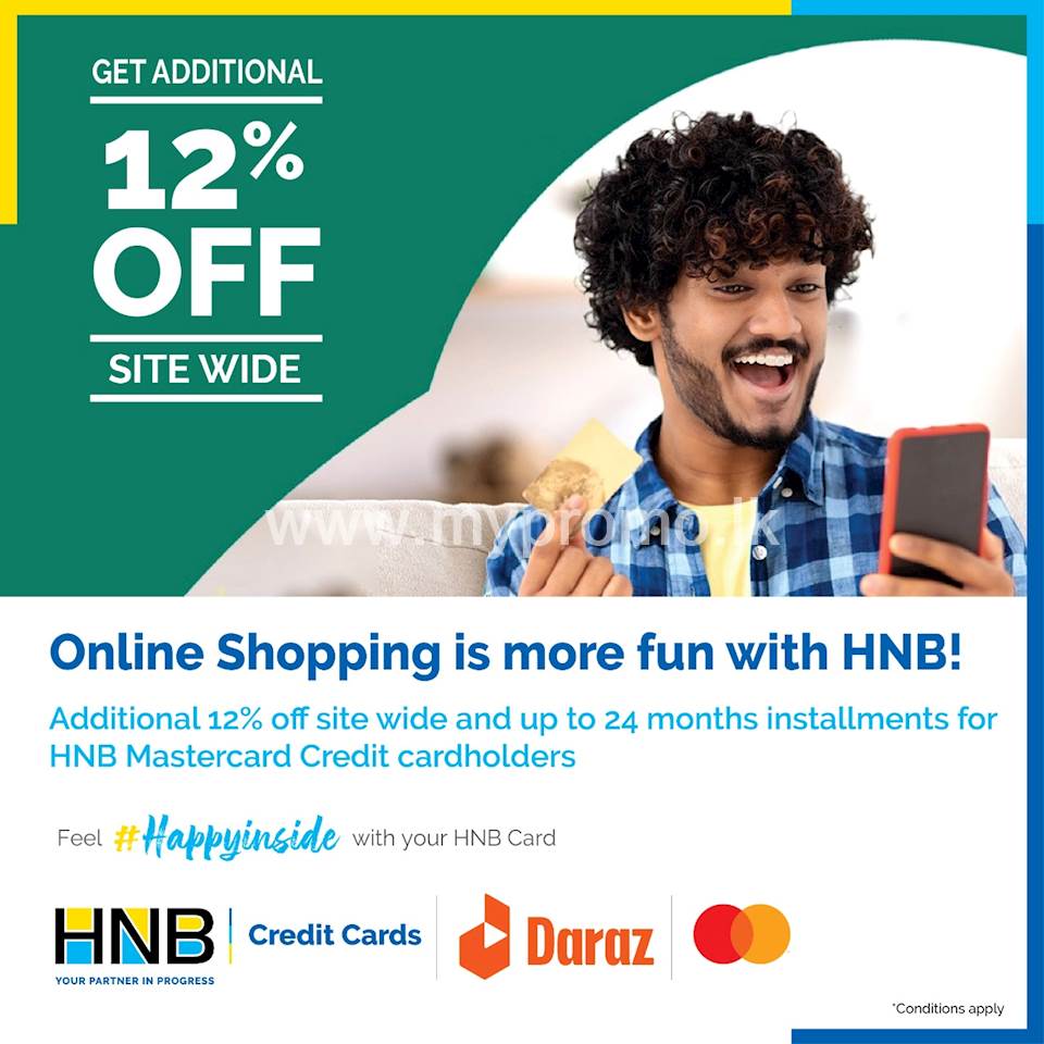 Get an additional 12 off site wide from Daraz using your HNB