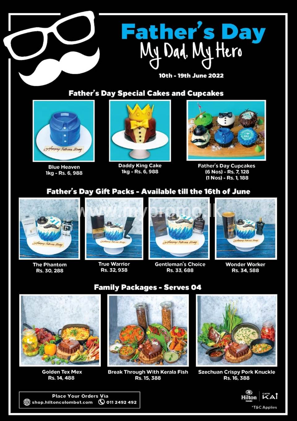 Father's Day Special Cakes and Cupcakes at The Hilton colombo
