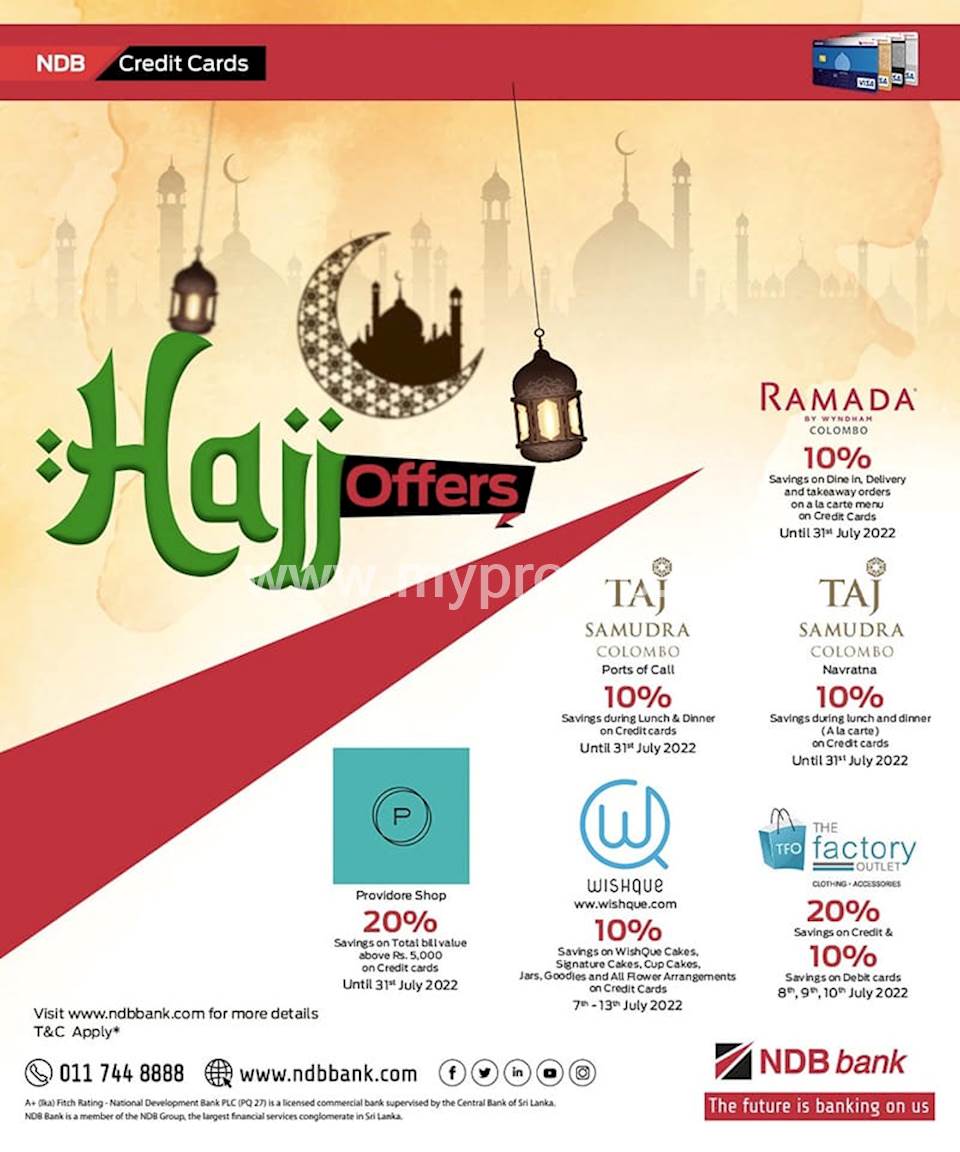 Enjoy these special offers for Hajj Festival with NDB Credit Cards