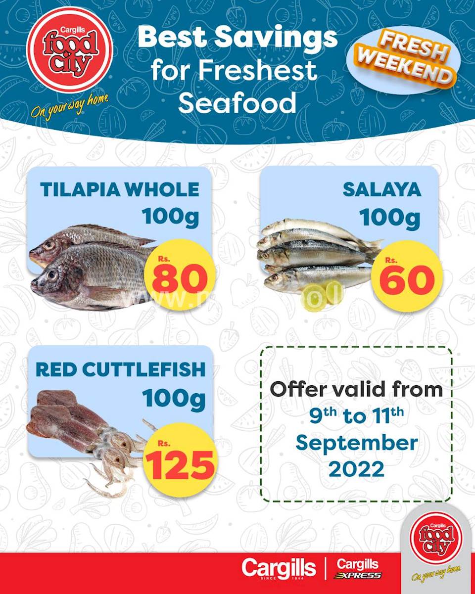 Buy fresh seafood at the Best Prices across Cargills FoodCity outlets