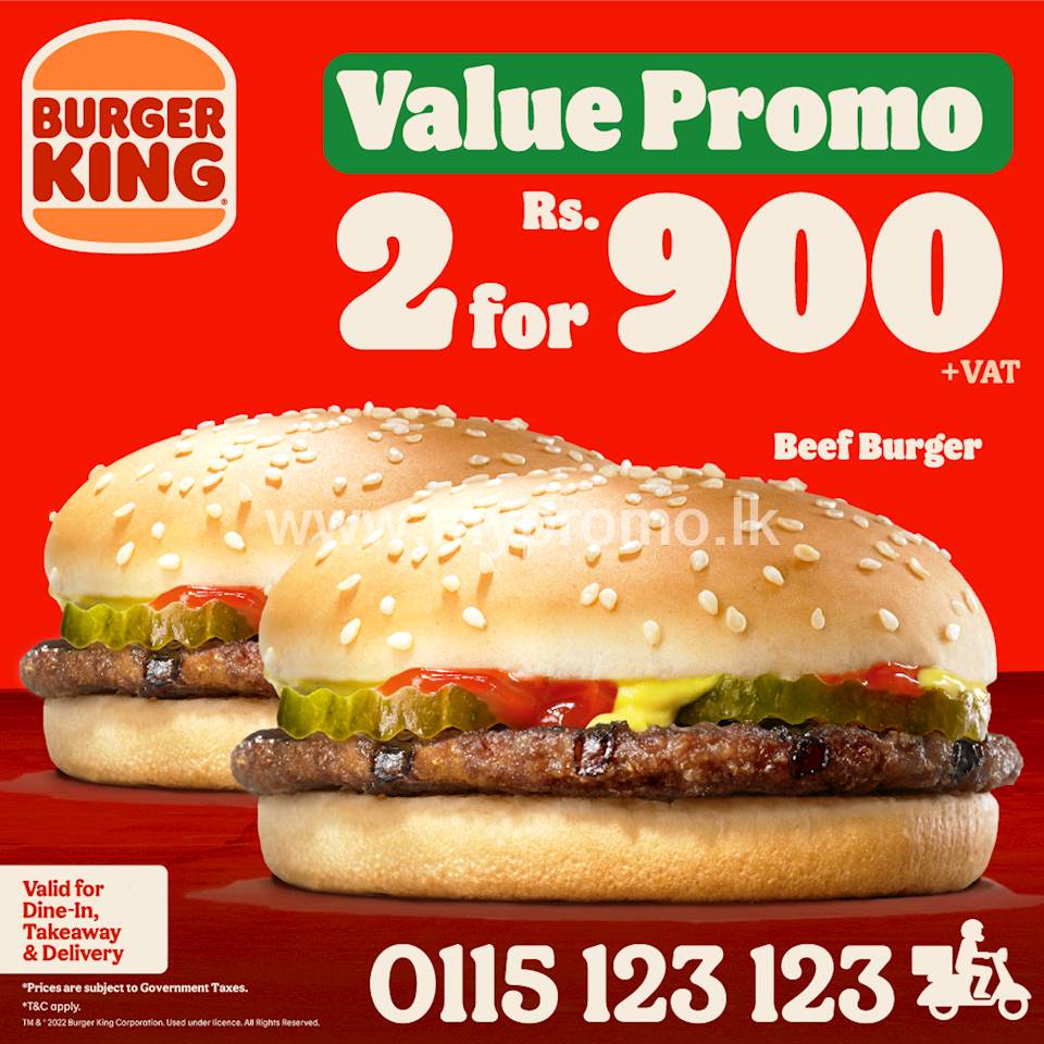 Get 2 Beef burgers for just Rs. 900 at Burger King