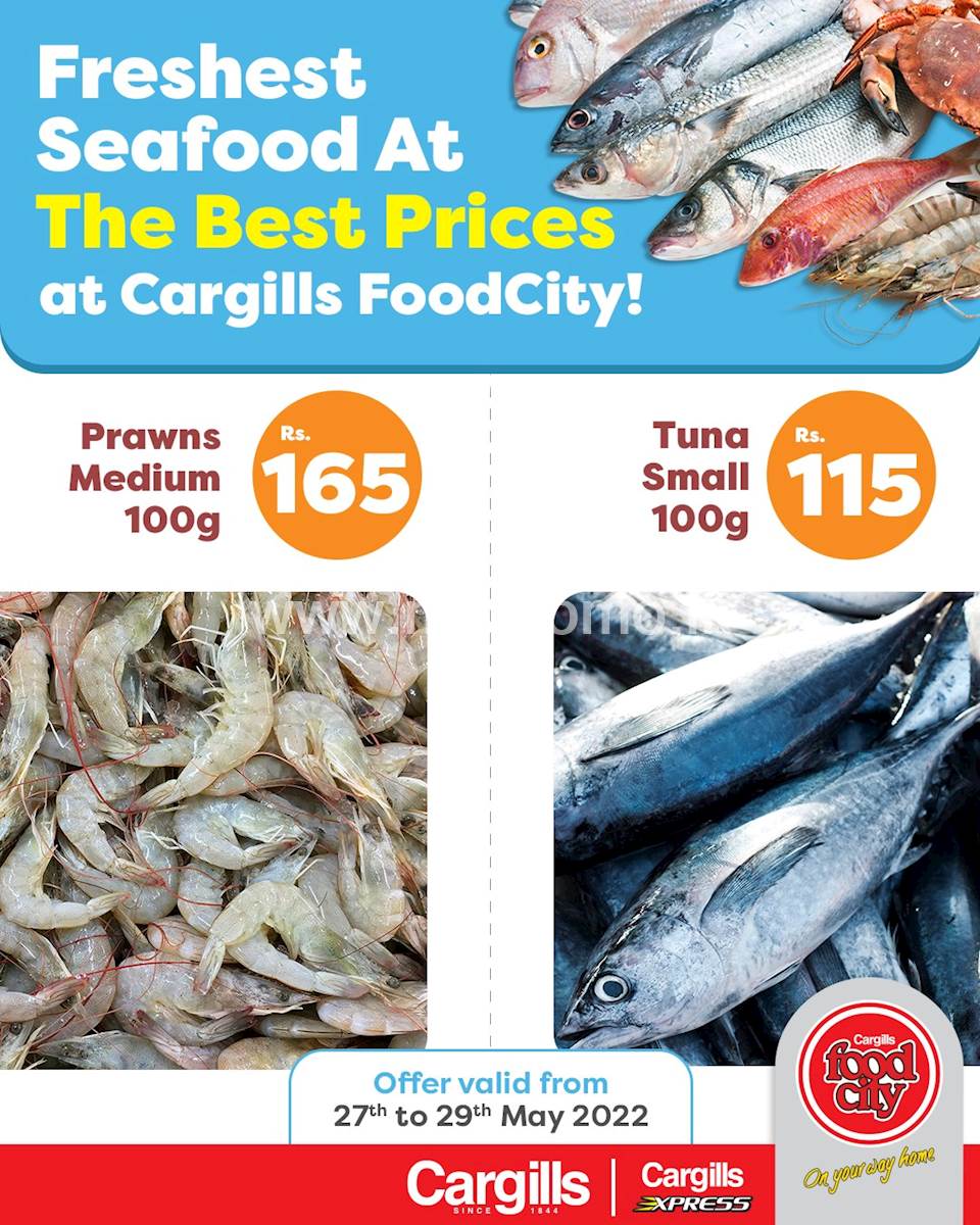 Buy fresh seafood at the Best Prices across Cargills FoodCity outlets islandwide!