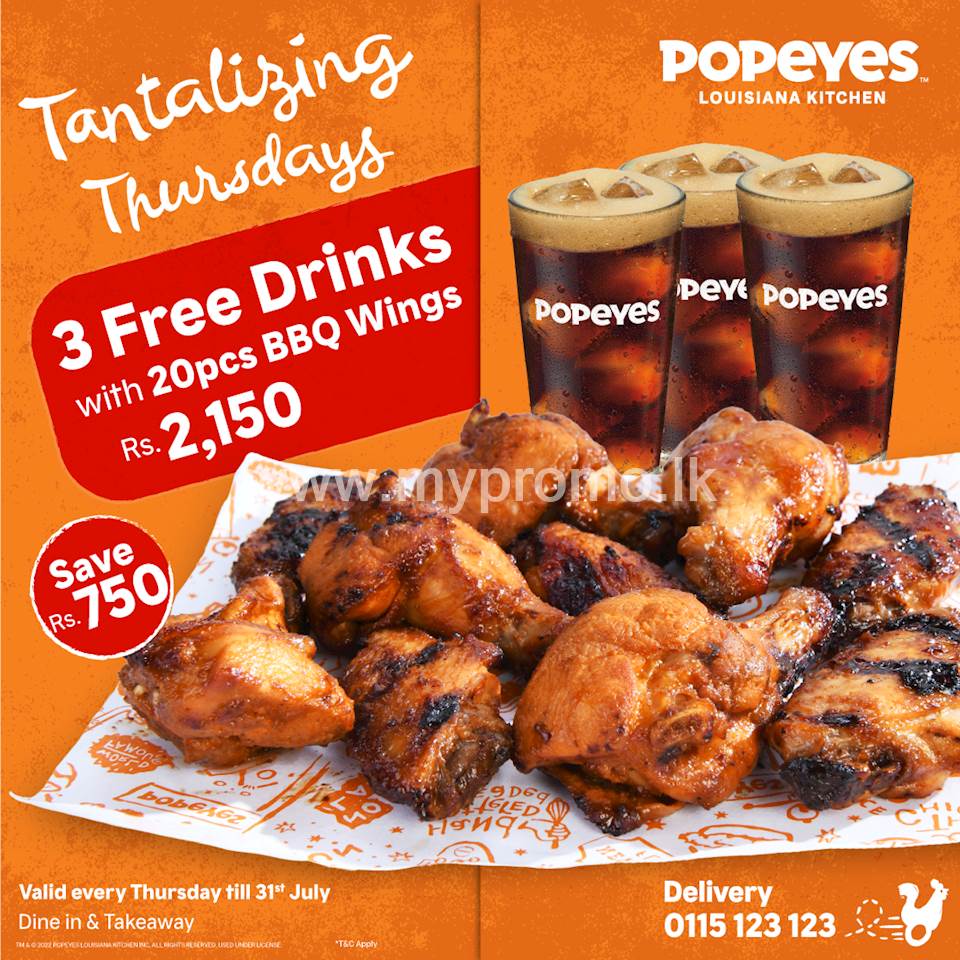 Tantalize your tastebuds on Thursdays with popeyes!
