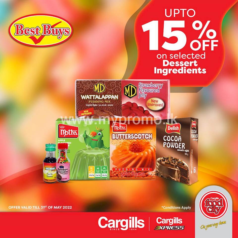 Get up to 15% off on selected dessert ingredients at Cargills Food City