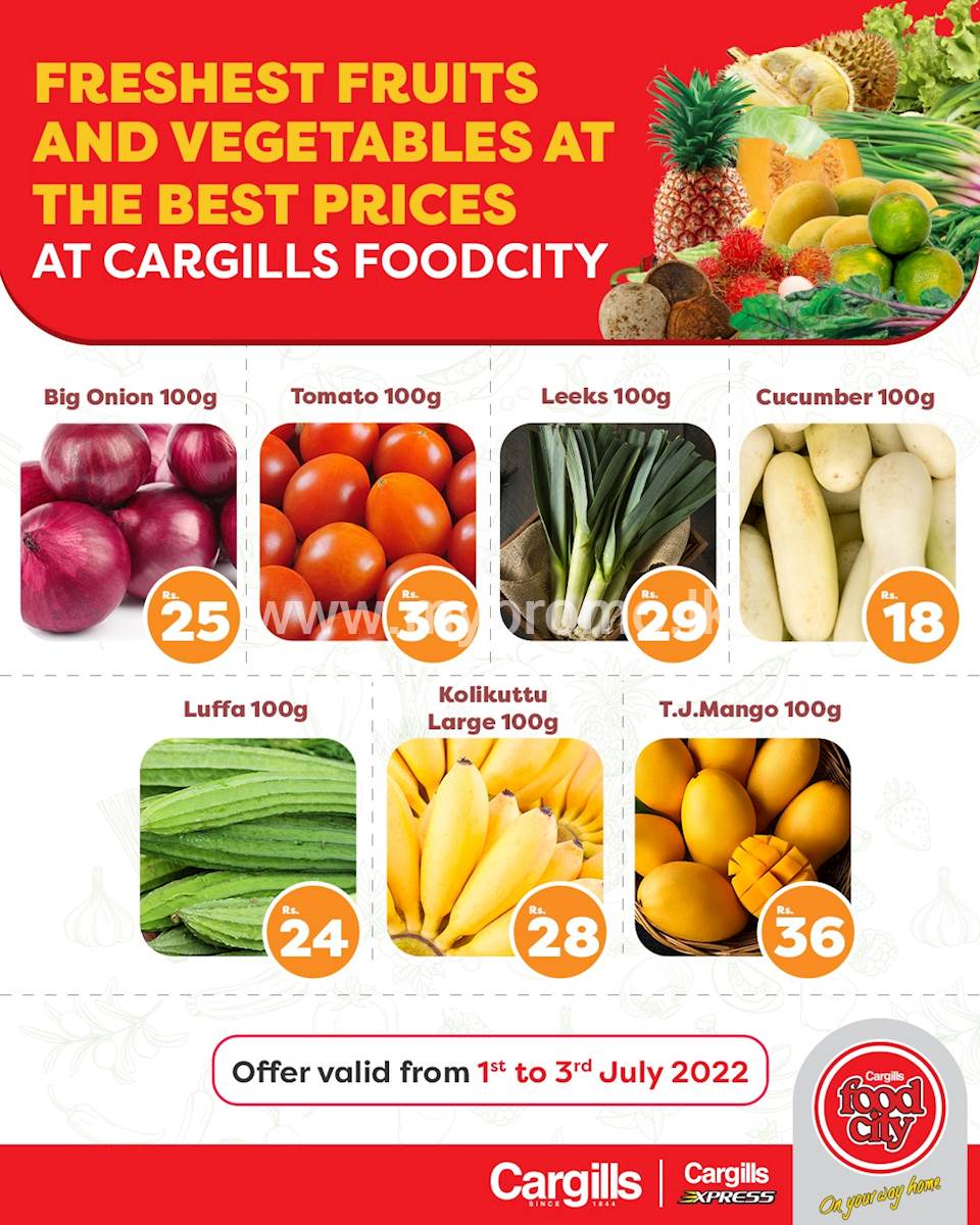 Buy fresh vegetables at the Best Price across Cargills FoodCity outlets islandwide!
