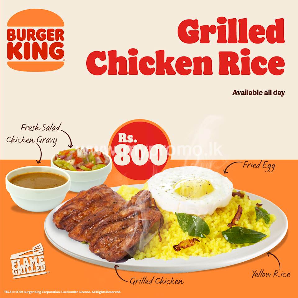 Grilled Chicken Rice for Rs. 800 at Burger King