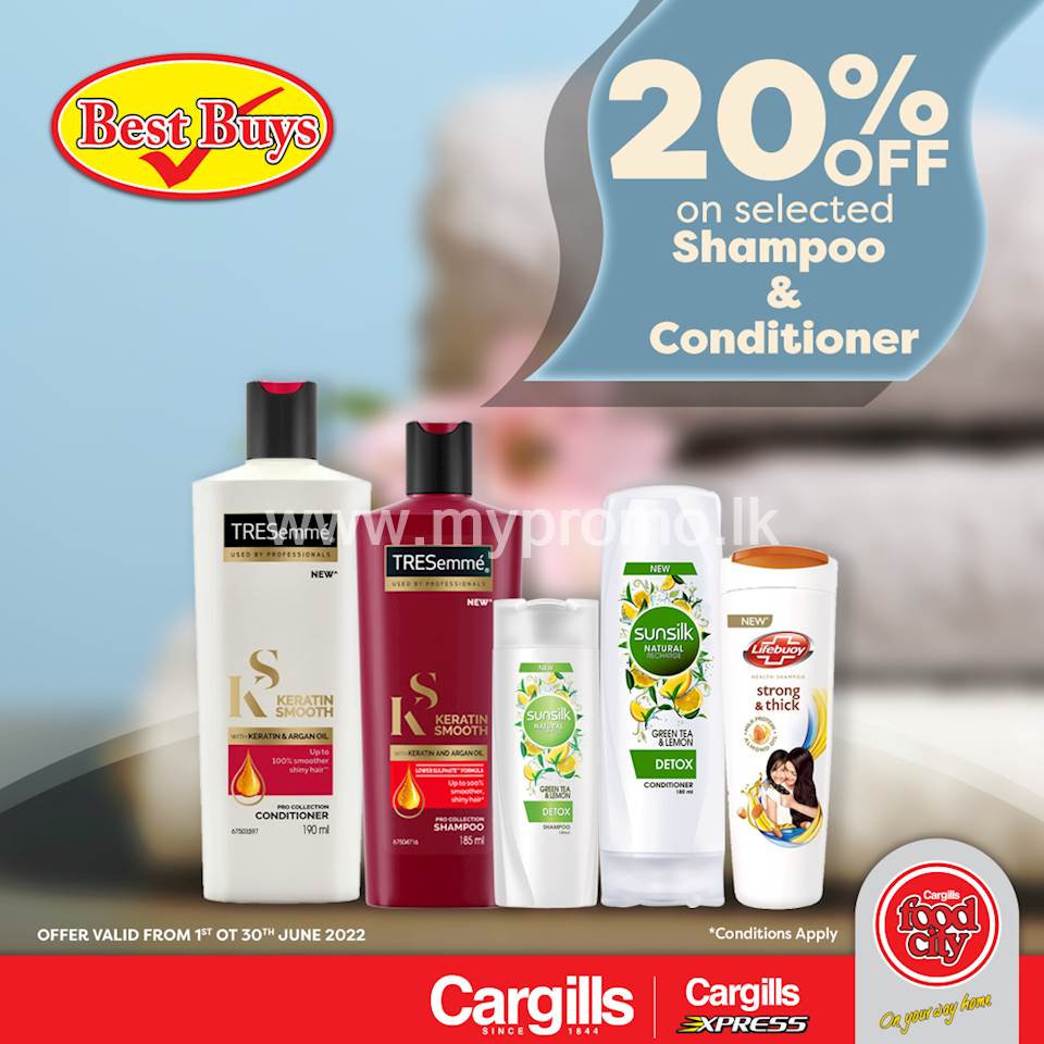 20% off on selected shampoo & conditioner at Cargills Food City