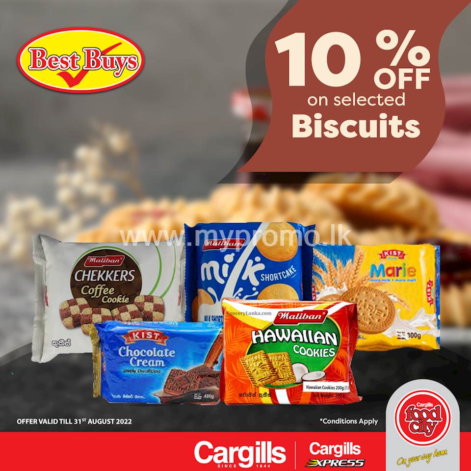 10% off on selected Biscuits at Cargills Food City