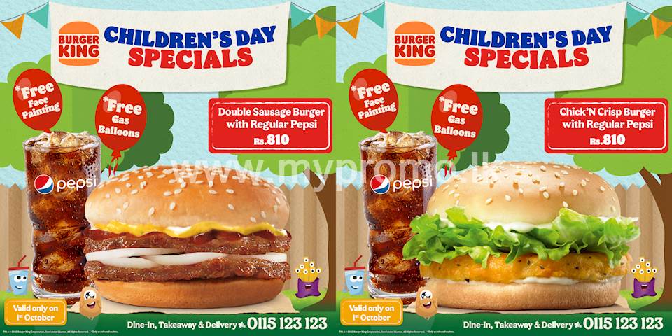 Children's Day Specials at Burger King