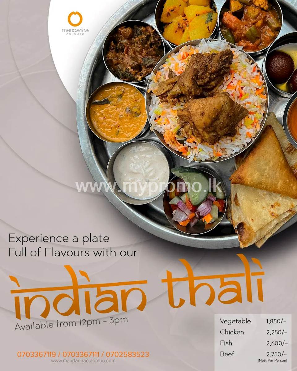 Indian Thali at Mandarina Colombo