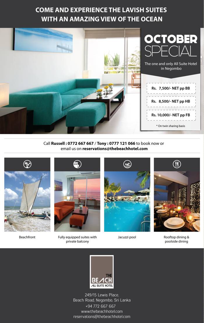 October Special promotion at The Beach Hotel Negombo