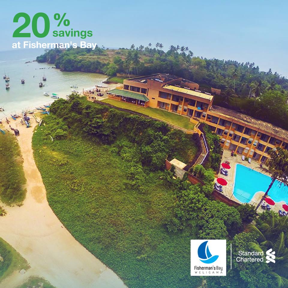 20% Discount at Fisherman's Bay Resort Weligama for Standard Chartered credit card till 31st December 2016