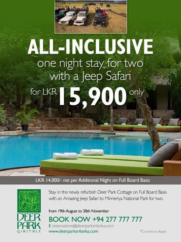 Offer from DEER PARK HOTEL at GIRITALE till 30th November 2016