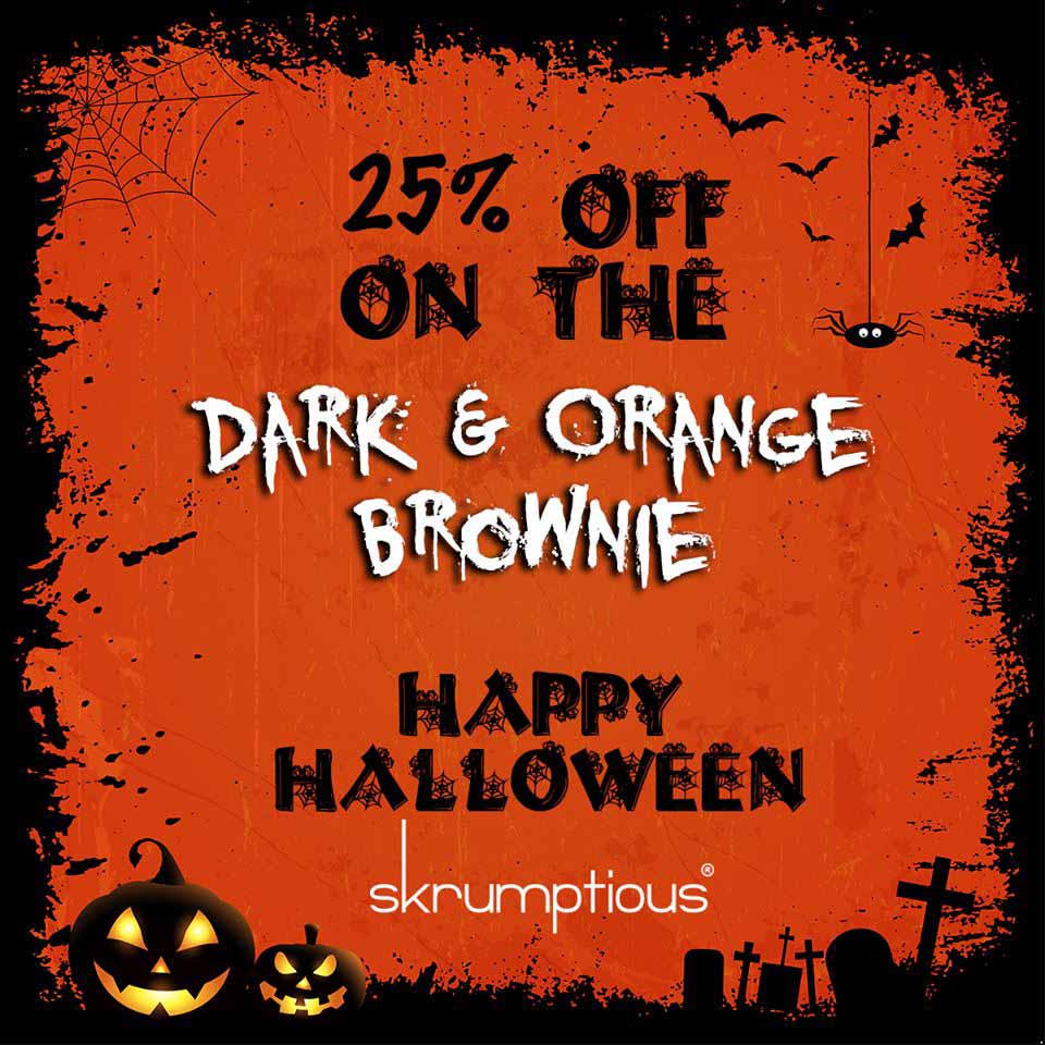 25% Discount on the Dark and Orange Brownie at SKRUMPTIOUS on 31st October 2016
