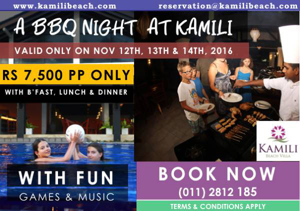 A BBQ night at KAMILI from 12th to 14th November 2016