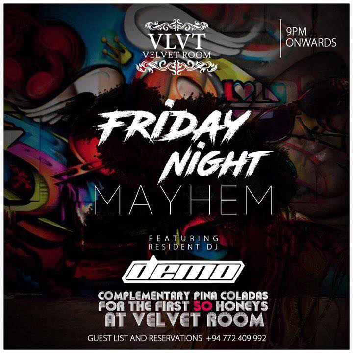 Friday Night 50% Discount on drinks at VELVET ROOM on Friday