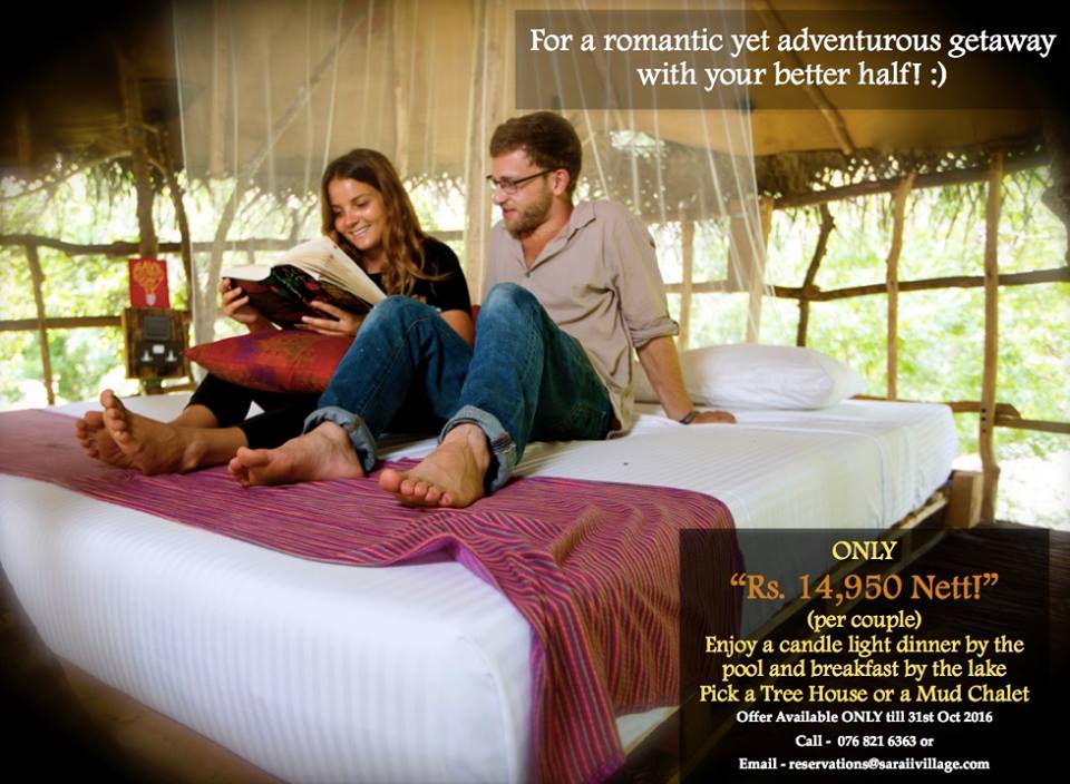 Promotional offer for double room for Rs. 14 950 at Saraii Village till 31st October 2016