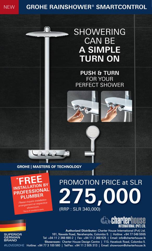 Promotion on Shower Equipment for Rs 275000 at Charter House