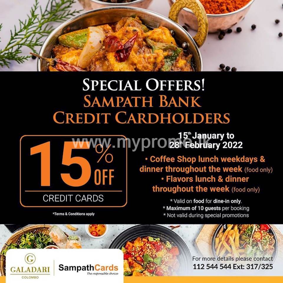 Sampath Bank Credit Card offer at Galadari Colombo