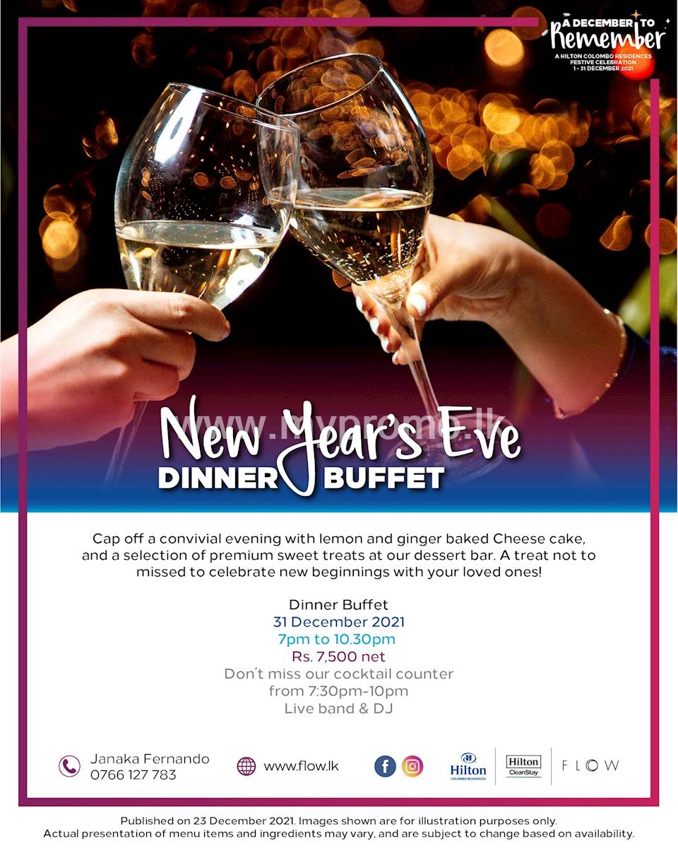 New Years Eve Dinner buffet at Hilton Colombo Residences