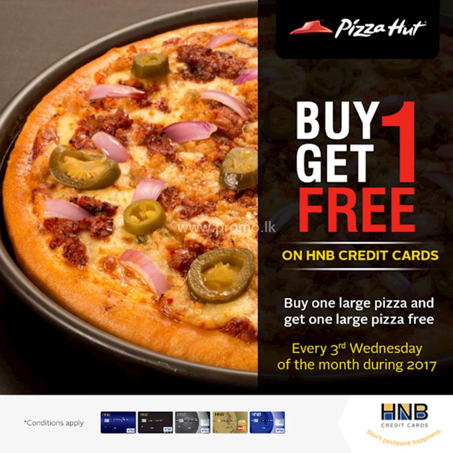Buy 1 Get 1 FREE Large Pizza from PIZZA HUT for HNB ...