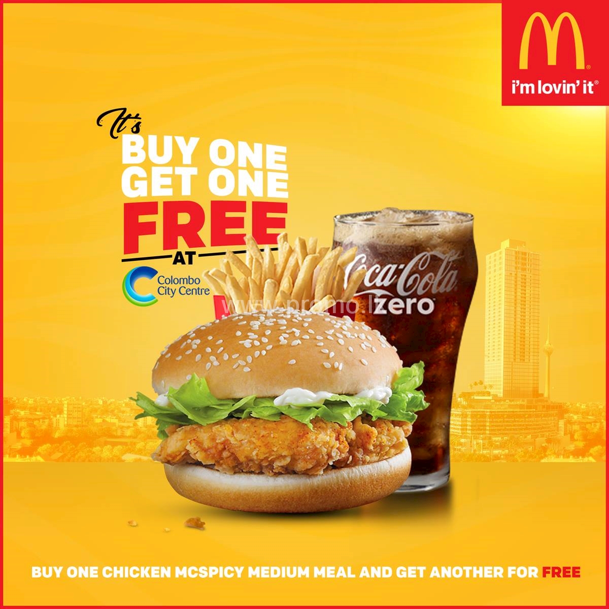 It's Buy 1 Get 1 Free at Colombo City Centre from Mcdonald's