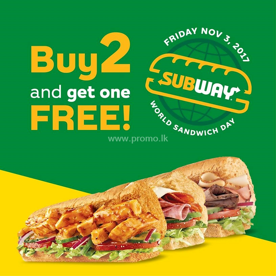 Buy 2 and Get 1 Free !! from Subway