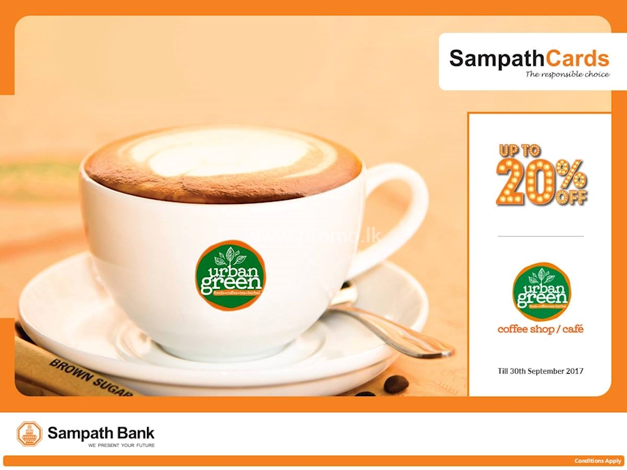 Treat yourself at URBAN GREEN with 20% OFF on SAMPATH CARDS